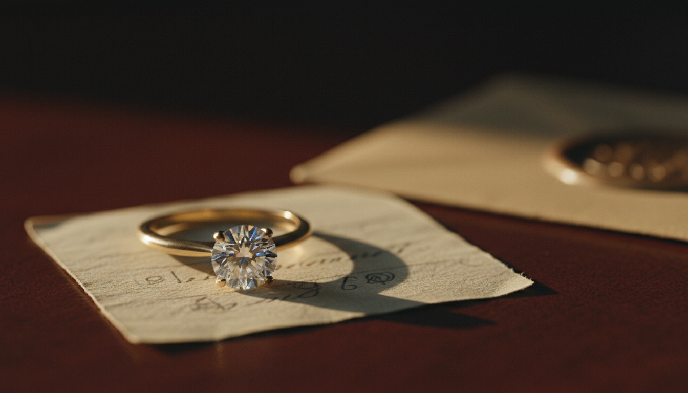 A heirloom Aurelia diamond solitaire on vellum
